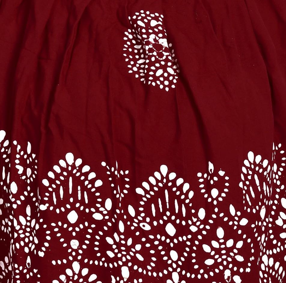 PRACHARAN Women Cotton Stylish Hand Printed Scarf, Anti Pollution Full Face Scarf With UV Sun Rays Protection Scraf For Women, Dust Scraf (Maroon Batik) For Female