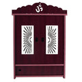 MIDU Pooja Mandir For Home Wall Hanging Mdf Wooden Temple With Door Brand (Dark Brown,41 Cm)