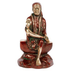 ARTVARKO Brass Blessing Shirdi Sai Baba Sitting Statue Gift Home Décor & showpiece 8 Inch