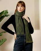 Ravaiyaa - Attitude is everything Women Woolen Ikat Design Casual Warm Winter Wear Muffler Scarf Stole 72x14 Inch (Green)