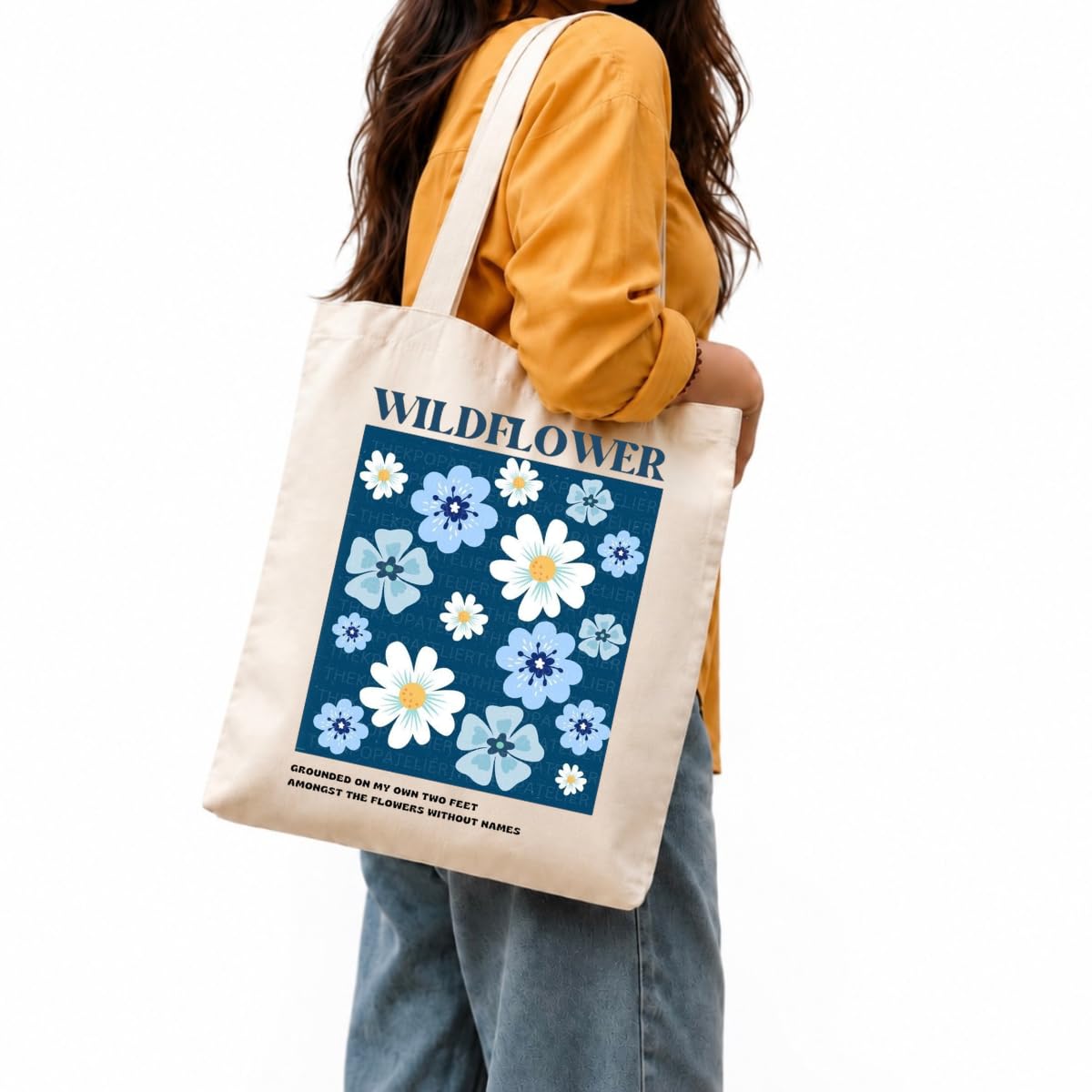 PeaceOut Cotton Canvas Tote bag for Women – Reusable Aesthetic Printed Shoulder Carry, Eco-Friendly for Work, Travel, Grocery, Beach & Everyday Use
