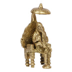 ARTVARKO Brass Blessing Shirdi Sai Baba Sitting on Chatra Singhasan Statue Religious Harmony Gift Spiritual Home Décor & showpiece 4.25 Inch