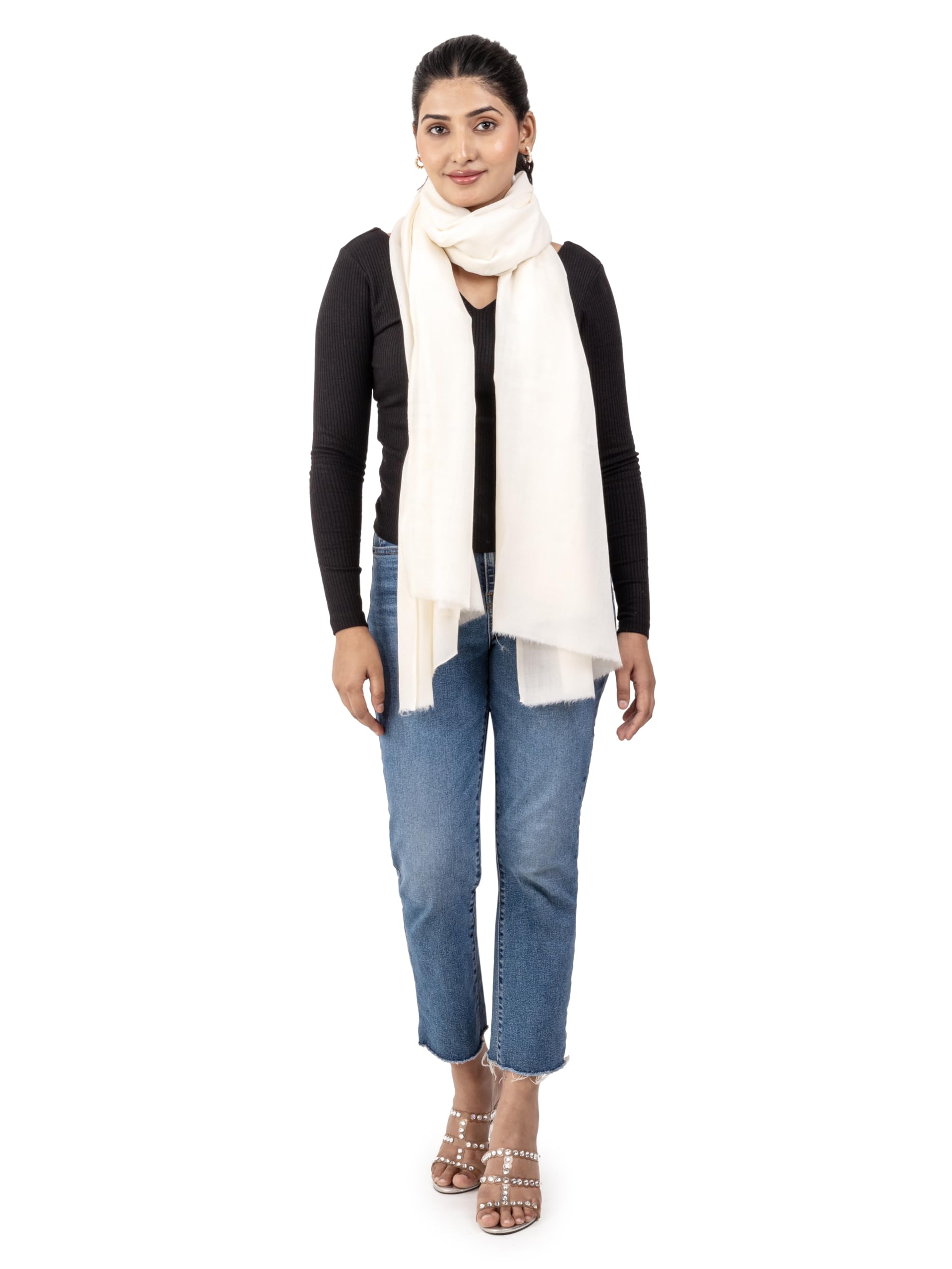 Naureen Women Luxurious Classic Plain Shawl, Warm and Soft, 40x80 inch, Unisex Colors