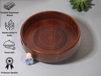 Vesta Homes Premium Wood Round Serving Tray for Home/Kitchen/Restaurant/Office Organizer/Dining Table | Premium Serving Trays | 30.5 x 30.5 x 5 cm | Handcrafted in India