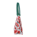AQVA Cotton Canvas Tote Bag for Women with Side Pockets| Trendy Stylish Multipurpose Handbag with Zipper | Shoulder Bag for Shopping, Travel and Work | Carnation, Red