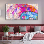 VIBECRAFTS Canvas Paintings for Living Room Drawing Room Three Abstract Art Elephants Canvas Wall Painting Fitted With Wooden Frame for Home | Office | Gift (PTVCH_2412N)