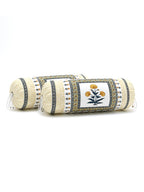 BLOCKS OF INDIA Cotton Hand Block Printed Bolster Cover | Booster Cover with Drawstring | Round Long Pillow Cover for Bed | Dewan Pillow Cover Set 16 X 32 | Set of 2 (Color 46)