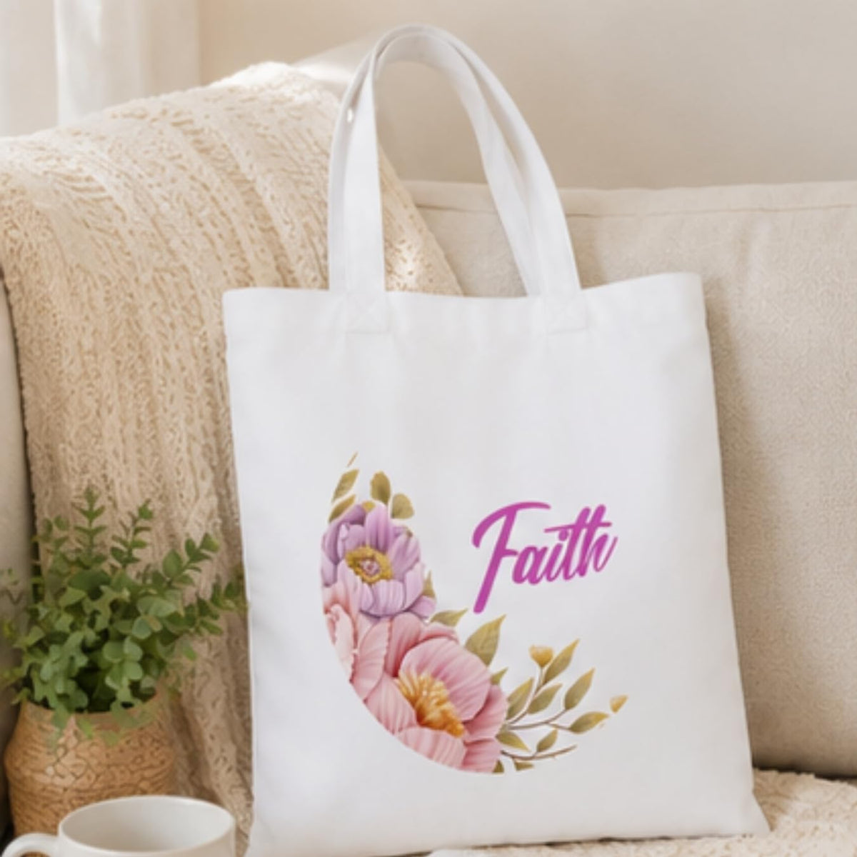 Adorvue Premium Reusable Inspirational Quote Art Tote Bag Stylish Eco-Friendly Cotton Handbags, Canvas Bags for College, Shopping, Office, Travel, Grocery Runs, Beach Day and Casual Outing Pack of 1