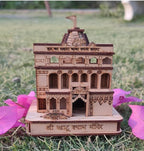 ANI DIVINE Khatu Shyam JiKhatu Naresh Wooden Temple for Home Decoration car Dashboard Wooden Temple for Office - Khatu Shyam Mandir Model (5.5 Inches) (Brown Finish)