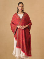 Pashmoda Women Chandni Kaani Stole, Authentic Kashmiri Luxury Pashmina Style Shawl, Stole, (Size 28x80 Inches, Maroon Color) MAVST07