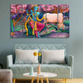 VIBECRAFTS Krishna Playing Flute 5 Pieces Canvas Wall Painting For Home | Office | Living Room | Gift (PTVC5Pcs4_8555)