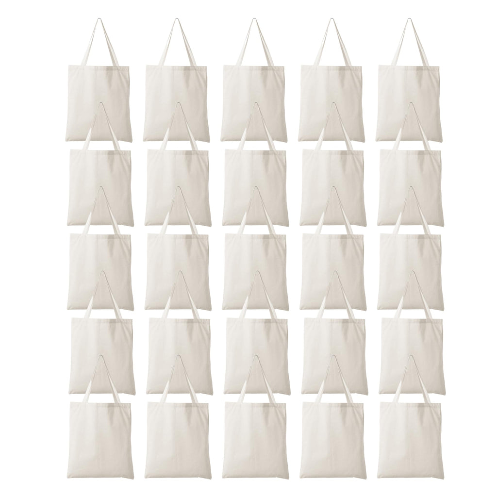 IVILLAGE Unisex Durable And Reusable Tote Bags 100% Cotton Shopping Bag - Multipurpose Designer Bag Compact, Lightweight & Eco-Friendly Sturdy Bag - 7 Kg Capacity (Pack Of 25)