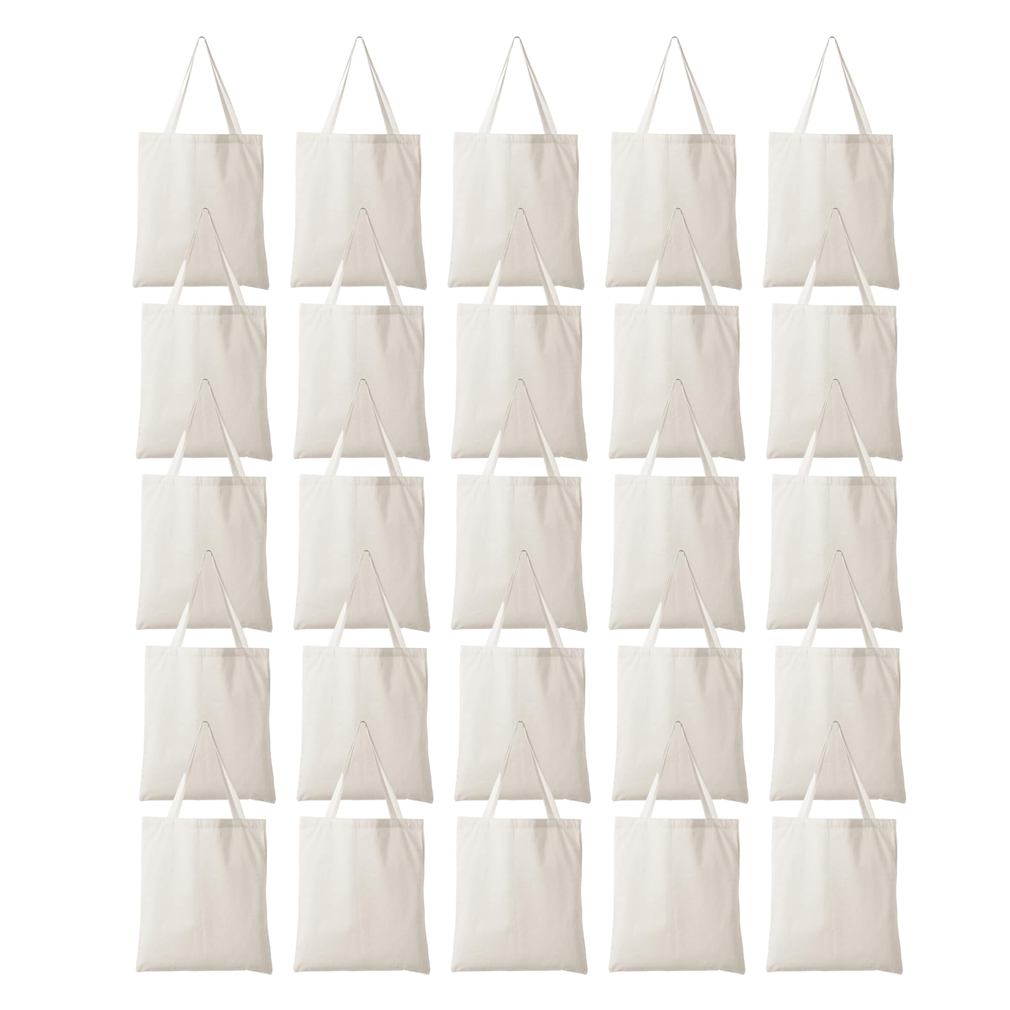 IVILLAGE Unisex Durable And Reusable Tote Bags 100% Cotton Shopping Bag - Multipurpose Designer Bag Compact, Lightweight & Eco-Friendly Sturdy Bag - 7 Kg Capacity (Pack Of 25)