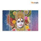 VIBECRAFTS Kanha Ji Canvas Wall Painting of Five Pieces For Home|Office|Living Room|Gift (PTVC5Pcs4_8730)