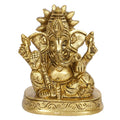 Svarup Brass Ganesh Bhagwan Idol Ganesha Statue Ganpati Murti for Home Entrance Decor Diwali Puja Gift Height 3 Inch.