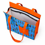 Vaishnavi Solapur Creations Warli Printed Cotton Tote Bag for Women | Ethnic Handmade Shoulder Handbag | Reusable Eco-Friendly Shopping & Daily Use Bag (Ananda Blue)