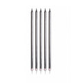 Lalantopparties Silver Slim Birthday Cake Candles with Holders, Metallic Long Thin Candles for Cake Decoration, Birthday, Wedding, Anniversary, Baby Shower, Bachelorette & Bachelor Party (Pack of 6)