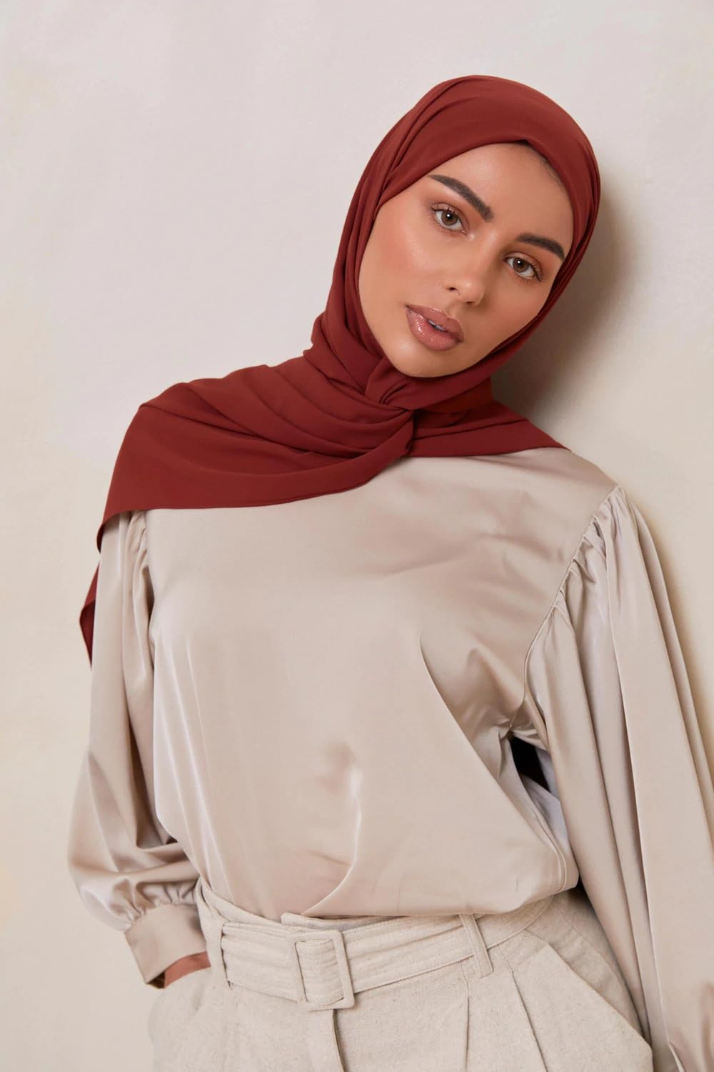 URSHIA MALAYSIAN GEORGETTE HIJAB/DIAMOND GEORGETTE HIJAB FOR WOMEN (WHITE)