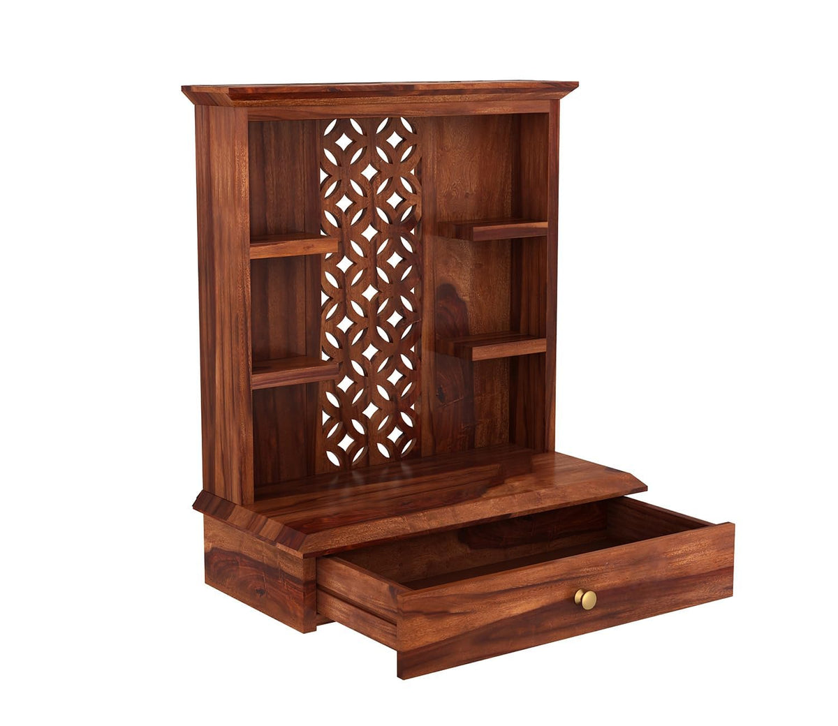 SEENO Kamdhenu Art And Craft Wooden Temple/Home Temple/Pooja Mandir/Pooja Mandap/Temple, 62 Cm