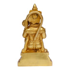 ARTVARKO Brass Bhagwan Hanuman Sitting in Blessing Posture Murti for Home Puja Idol Bajrangbali Statue for Pooja Gift Living Room Mandir Decor Height 7.5 Inch