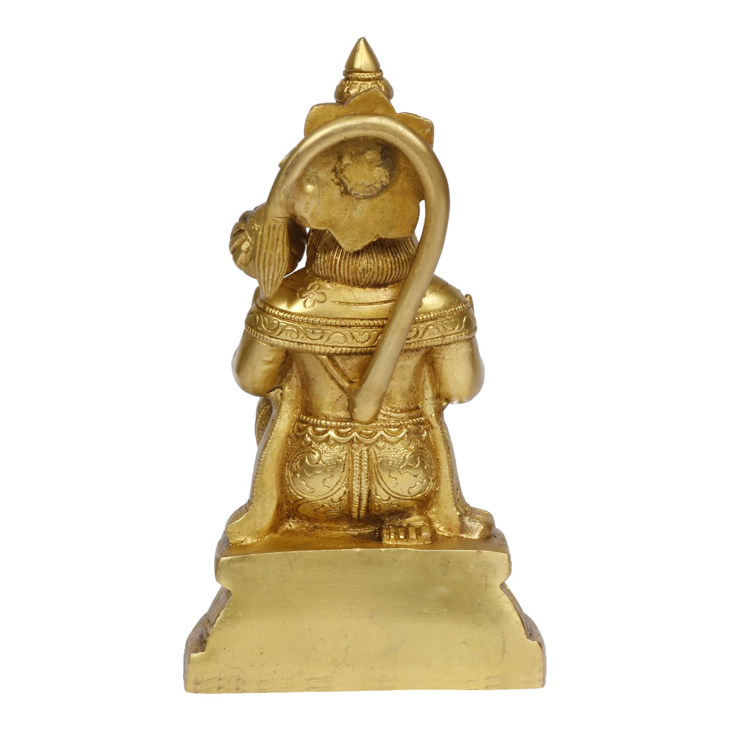 ARTVARKO Brass Bhagwan Hanuman Sitting in Blessing Posture Murti for Home Puja Idol Bajrangbali Statue for Pooja Gift Living Room Mandir Decor Height 7.5 Inch