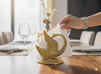 Kridaykraft Duck Shape Napkin Holder Dining Tableware Oxidize Metal Handicrafts Decorative Golden Swan Handmade showpiece Gifts