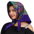 MIKONIKO Woolen Hair Scarf Square Hair Bandanas Large Scarf Sleeping Head Wraps Neck Scarf for Women_Pack Of 1_Blue