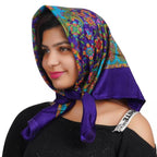 MIKONIKO Woolen Hair Scarf Square Hair Bandanas Large Scarf Sleeping Head Wraps Neck Scarf for Women_Pack Of 1_Blue