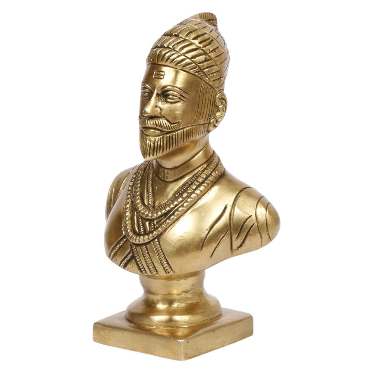 ARTVARKO™ Brass Elegant Chatrapati Shivaji Maharaj Idol The Legend of Maharashtra Statue Murti Statue for Home Office Décor Gift Item 6 Inch.