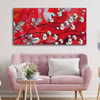 VIBECRAFTS Canvas Paintings for Living Room Drawing Room White Flower Canvas Wall Painting Fitted With Wooden Frame for Home | Office | Gift (PTVCH_2401)