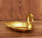 CraftVatika Metal Swan Shape Dry Fruit Serving Tray, Snacks, Floating Flowers for Home Decoration Table Dining Décor (Set of 1)
