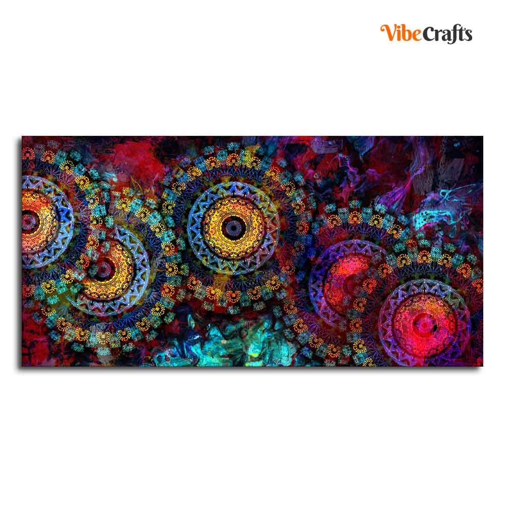 VIBECRAFTS Homcraft Canvas Paintings for Living Room Drawing Room Mandala Art Dark Eyes Canvas Wall Painting Fitted With Wooden Frame For Home | Office | Living Room | Gifts (PTVCH_2518)