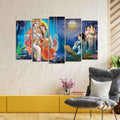 VIBECRAFTS Beautiful Radha Krishna Canvas Wall Painting Set of Five Pieces For Home|Office|Living Room|Gift (PTVC5Pcs2_6603)