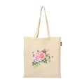 VVWV Beautiful Pink Rose Printed Reusable Tote Bags | 100% Organic Cotton Shopping/Grocery Bag | Multi-Purpose Bag | Sturdy Canvas Bag with 15kgs Capacity (13 x 15.7 Inch)