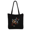 Large Cotton Canvas Tote Bags for Women and Girls with Bottle Holder Black College Tote Bags with Zipper & Inner Pocket Travel Beach Shopping Work Office Daily use Handbags (Korean Black)