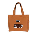 TSANTA U Shaped Canvas Tote Bag, 35.56x33.02 cm with 10.8 cm Gusset, Cotton, Zipper Closure, Laptop Compartment (Low Battery)