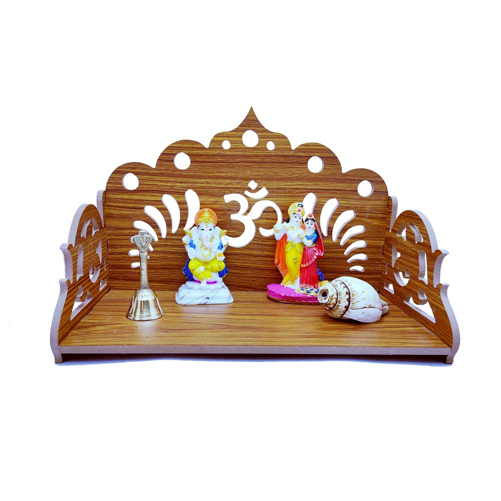 DEEP PRINT Wooden Home Temple Wall Hanging 12 X 8.5 X 6 Inch