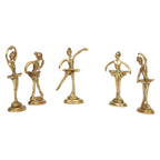 ARTVARKO Brass Beautiful Dancing Aerobics Girls Ladies Statue Set of 5 Statues.Idol Home Décor Showpieces 4 Inch Gold Color.