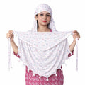 HYLOL Pure Cotton Female Innovative Stylish Music Printed Pattern Fancy Scarf With Sun Protection Cover Face Cotton Mask For Women's And Girls, White