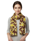Fabtone Women’s Scarf/Stole | Yellow & Brown Cloud Print | Soft Lightweight Viscose Wrap | 70x180 cm | All-Season Scarf for Women | Sweat Absorbent | Dust & Sun Protection