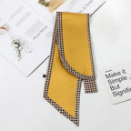 Buildcon Square Silk Like Head Scarf for Women, Elegant Silk Scarf Beautiful Bandanas, Versatile Silk Satin Hairing Scarf for Wrapping and Sleeping at Night, Yellow