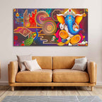 VIBECRAFTS Canvas Paintings for Living Room Drawing Room Spiritual Ganesha Canvas Wall Painting for Home|Office|Gift(PTVCH_2369NV)