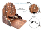 7CR Wooden Wall Mounted Temple for Home | Handcrafted Pooja Mandir Shelf with Decorative Back Panel, Puja Temple Shelf for Home