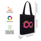 DOODLE Unisex Eco-Friendly Reusable Cotton Canvas Tote Bag | Inner & Outer Zip Pockets | Ideal for Travel, Shopping, College & Office Use | Infinity