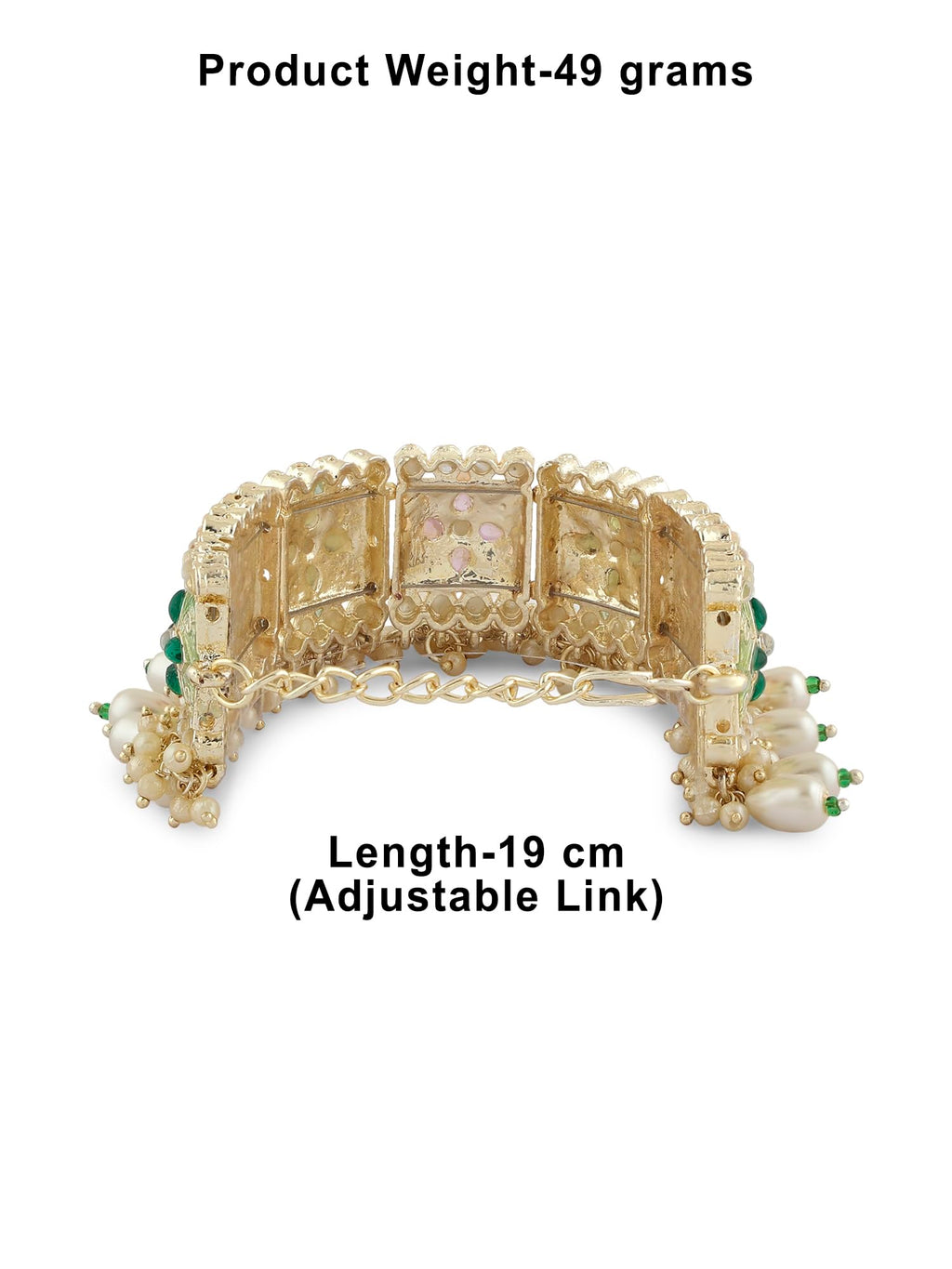 ZAVERI PEARLS Multi Colour Enamel Kundan & Beads Ethnic Bracelet For Women-ZPFK16769