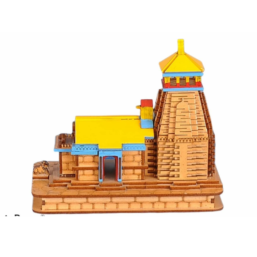 SriMaa Ventures: Shri Kedarnath Dham Temple in Wood Color 3D Model Mandir Statue - Fully Polished and Hand Crafted for Home, Temple, Office Desk, Gift, CarDashboard