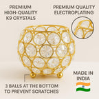 CentraLit Pack of 2 Tea Light Crsytal Candle Holder - Pooja Diya Decoreation Items for Home Diwali Brass Puja Item Unique Christams Diwali Gift Diya Lantern Items Home Decor Candle Light
