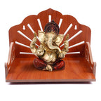 OM Shree,Art and Craft Wooden Temple Beautiful Plywood Mandir Pooja Room Home Decor Office OR Home Temple (Red)