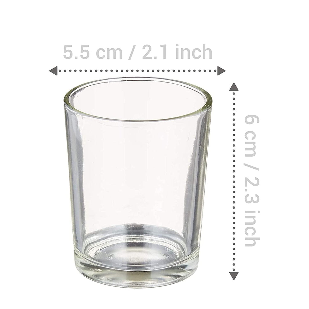 Pure Source India Tea Light Votive Glass Candle Holders – Perfect for Diwali, Weddings, Spa & Holiday Décor (Pack of 6, Clear)