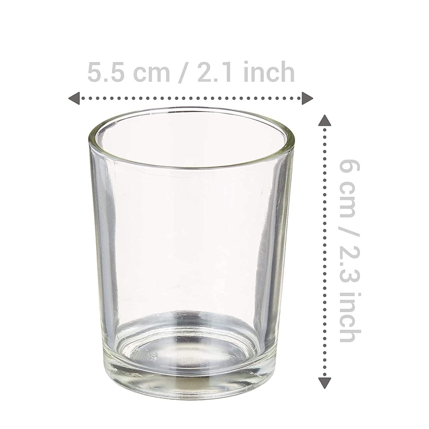 Pure Source India Set of 4 Votive Glass Candle Holders with Tealight Candles | Decorative Diwali Lights for Home, Pooja & Festive Décor (Clear)